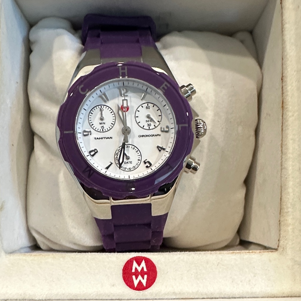 Purple And Silver Michele Watch
